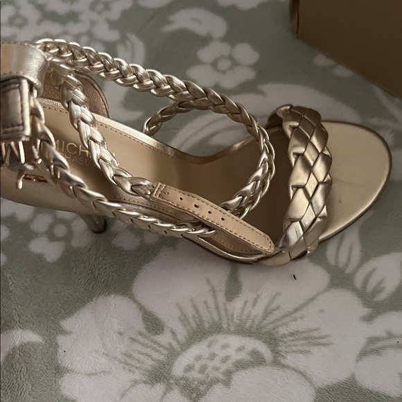 Michael Kors Gold Braided Heels - Picture 1 of 3